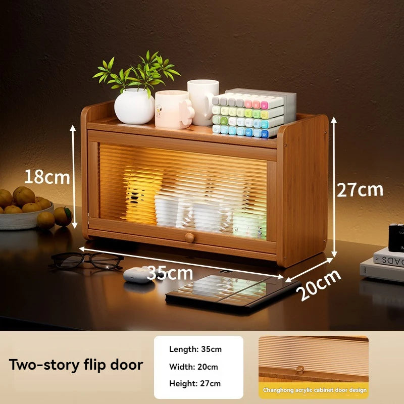 Kitchen countertop seasoning rack storage shelf, product sorting rack, layered multifunctional storage cabinet, dust-proof cabin