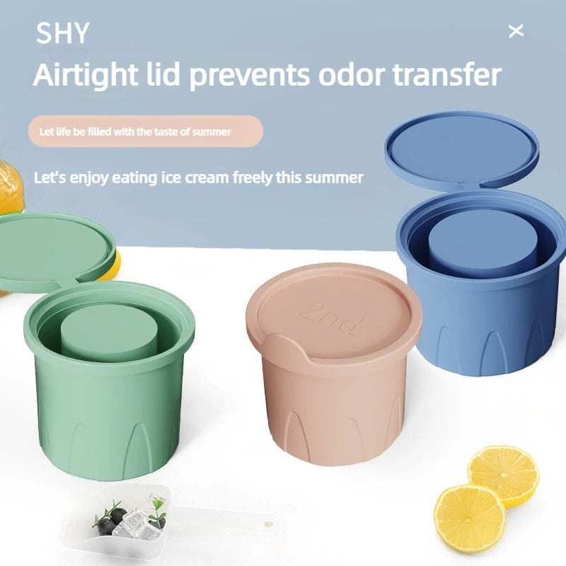 Ice Cube Tray for 30Oz-40Oz Tumbler Cup Silicone Ice Cube Tray with Lid and Bin for Freezer, Easy Fill and Release Cylinder Ice