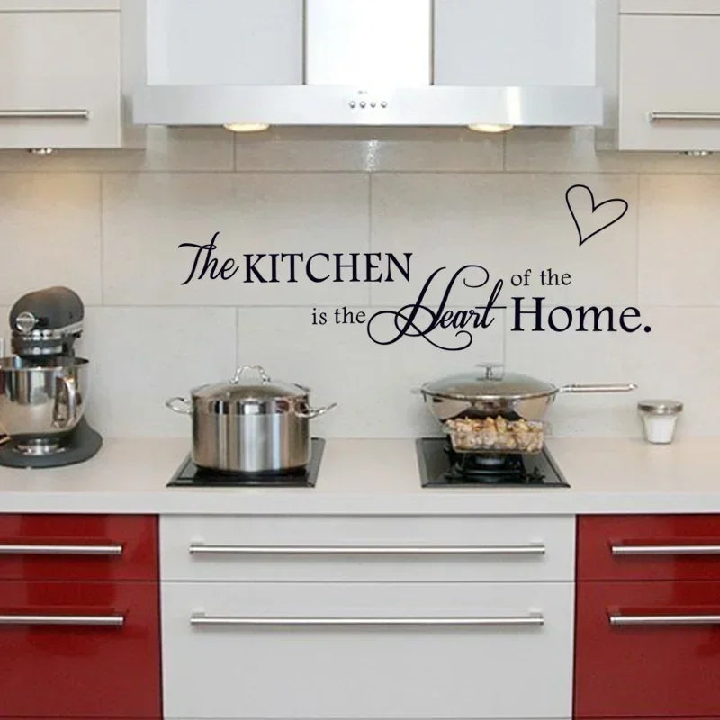 Kitchen Wall Stickers The Kitchen Is Heart Home Wall Stickers DIY Removable Letter Vinyl Wall Art Decals Kitchen Wall Decoration