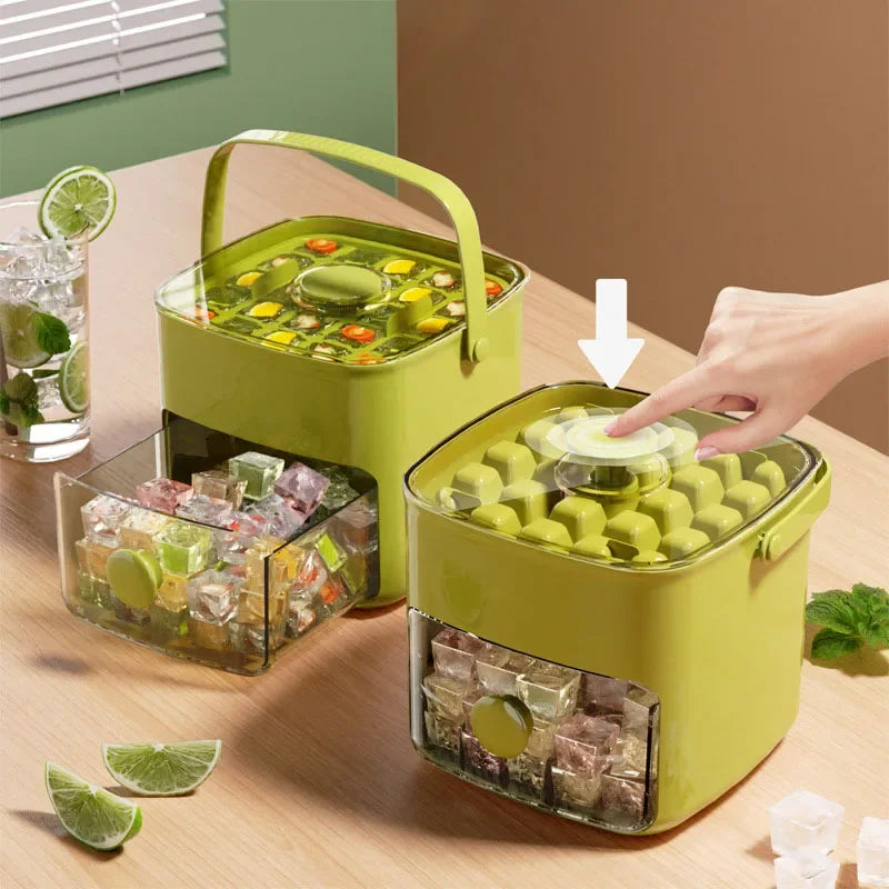 48 Grid Silicone Ice Cube Mold with Easy One-Touch Release, Reusable Leak Proof Ice Tray for Freezer,  Bar, Home Ice Making Tool