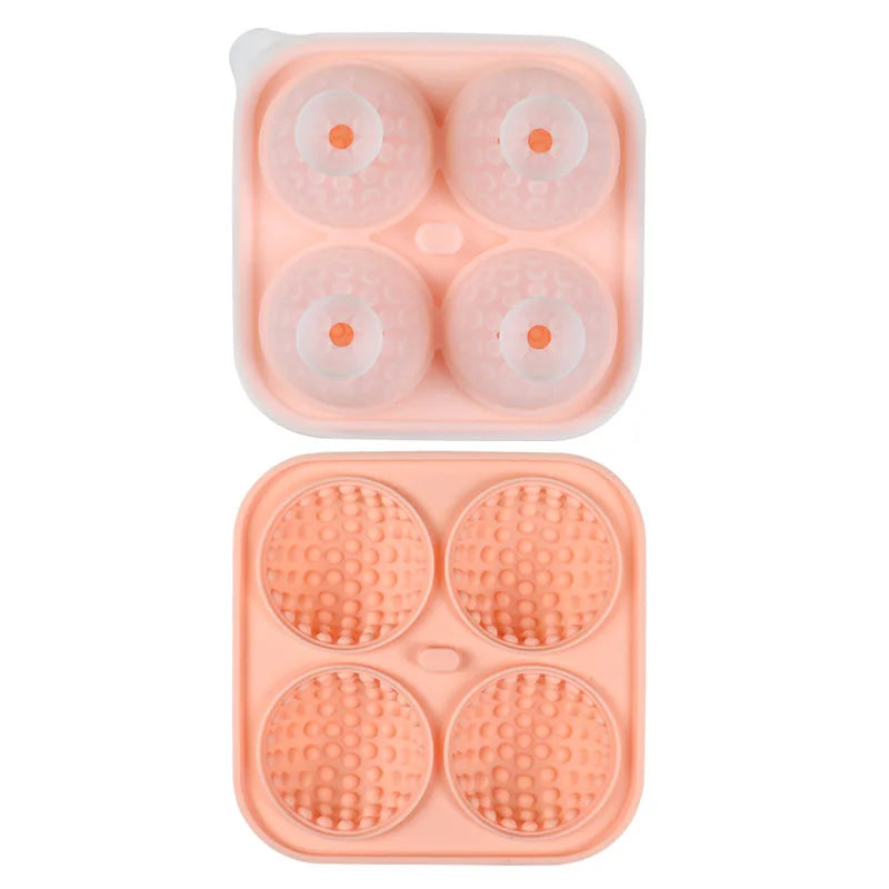 Ice Cube Tray Silicone with Lid Round Square Ice Ball Mold Spherical Silicone Ice Cube Mold for Kitchen Cocktail Whiskey Drink