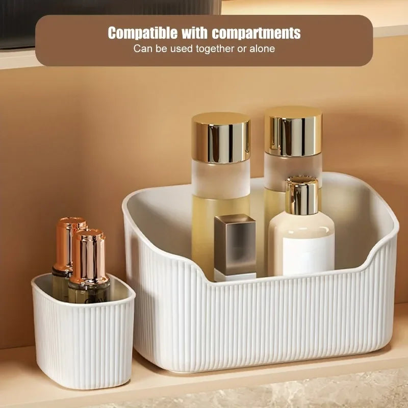 1PC Cosmetic Storage Box, Beveled Desktop Artifact, Dressing Table Skin Care Product, Perfume, Built-in Storage Bathroom Cabinet