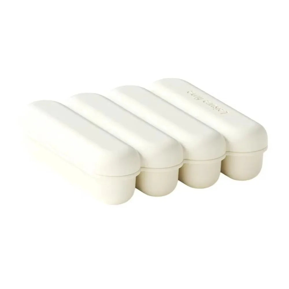 New 4 Grids Silicone Ice Cube Tray Leakproof With Lid Strip Ice Mold Easy Release Reusable Popsicle Mold