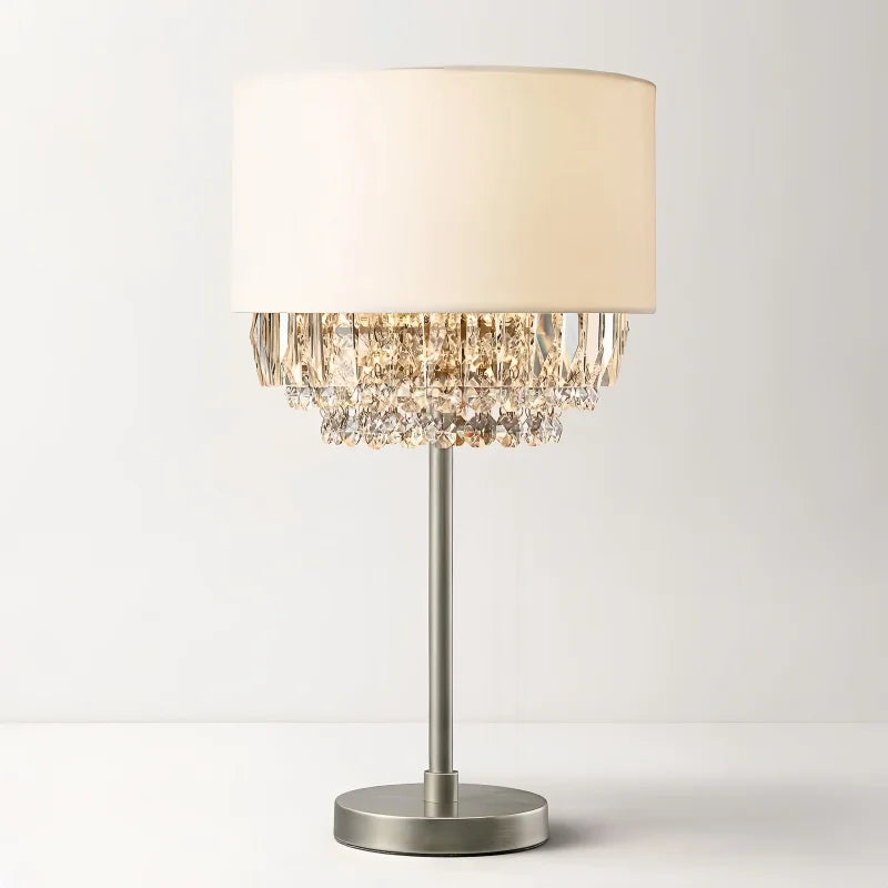 Retro Crystal Table Lamp LED Luxury Desk Lamp With Lampshade for Living Room Dining Room Bedroom Bedside Indoor Decore Lighting