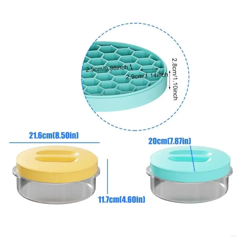 Silicone Ice Block Tray With Lid And Clear Storage Box Easy Releases Design For Freezers Cocktails And Cold Drink Y5GB