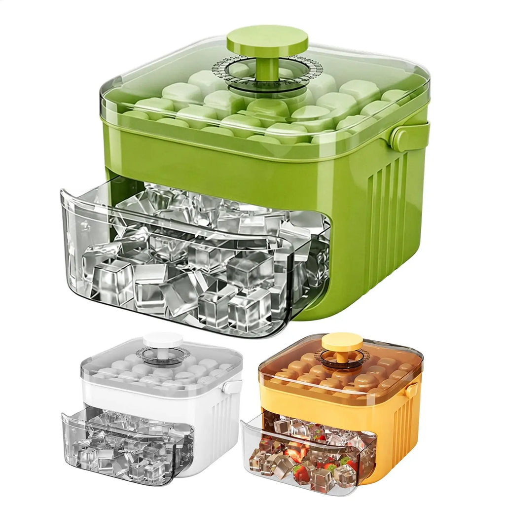 Ice Tray With Lid Portable Easy Release Ice Molds Box for Beverages Whiskey Cocktails Sodas Juices Yogurt Lemonade Drinks Party