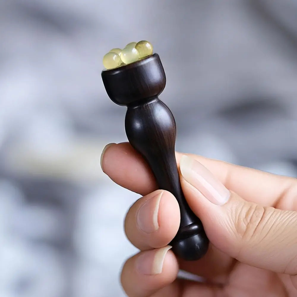 Hot Sandalwood Facial Massager Small Lotus Pod Wooden Beauty Skin Care Tool No Paint Eye Massage Stick Facial Skin Care