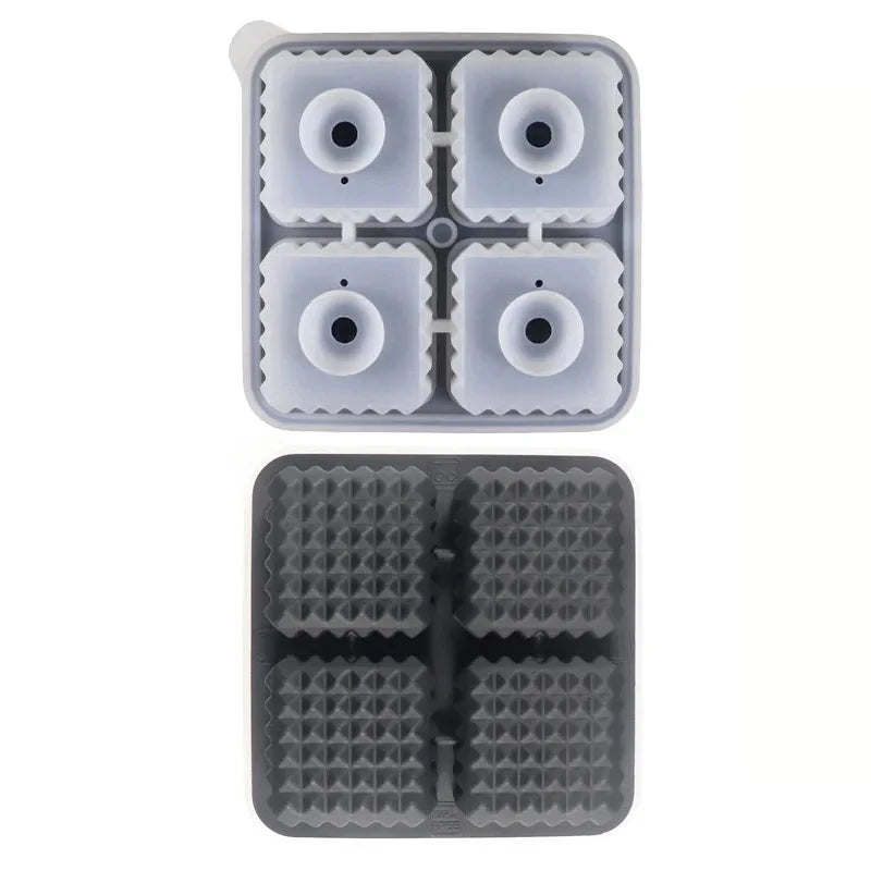 Ice Cube Tray Silicone with Lid Round Square Ice Ball Mold Spherical Silicone Ice Cube Mold for Kitchen Cocktail Whiskey Drink