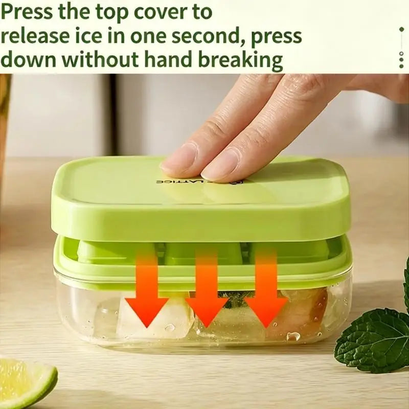 Easy Release Ice Ball Tray With Silicone Materials For Quick Making Stackable Ice Molds with Lid KXRE