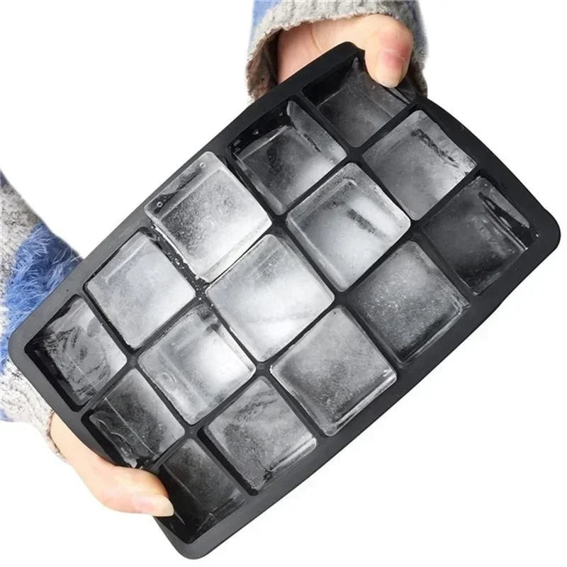 New 15 Grid Silicone Ice Cube Mold Big Tray Mold Ice Cube Maker Non-toxic Durable Bar Pub Wine Ice Blocks Maker