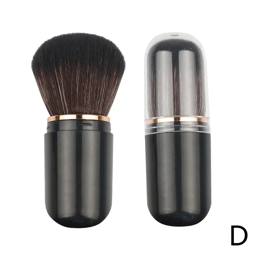 Portable Telescopic Makeup Brush Capsule Shape Foundation Powder Blush Brush Soft Synthetic Hair Travel Beauty Cosmetic Tool 1PC