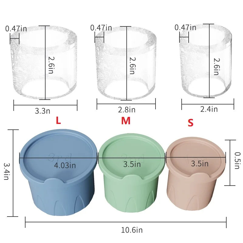 Ice Cube Tray for 30Oz-40Oz Tumbler Cup Silicone Ice Cube Tray with Lid and Bin for Freezer, Easy Fill and Release Cylinder Ice