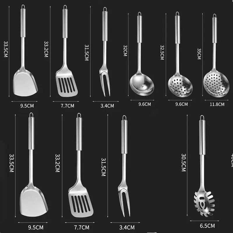 Kitchen Cookware Cooking Utensils Stainless Steel Shovel Soup Spoon Turner Utensils Dinnerware Cooking Tool Kitchen Gadgets/