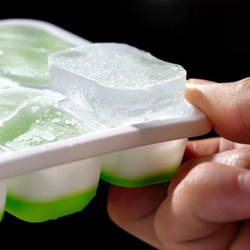 14 Cube Easy Release Ice Cube Mold Silicone Square Ice Cube Tray Mold with Lid Summer Kitchen Bar DIY Ice Cocktail Freezing Tool