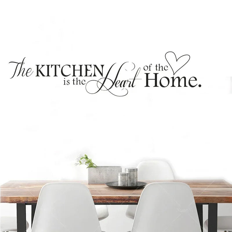 Kitchen Wall Stickers The Kitchen Is Heart Home Wall Stickers DIY Removable Letter Vinyl Wall Art Decals Kitchen Wall Decoration