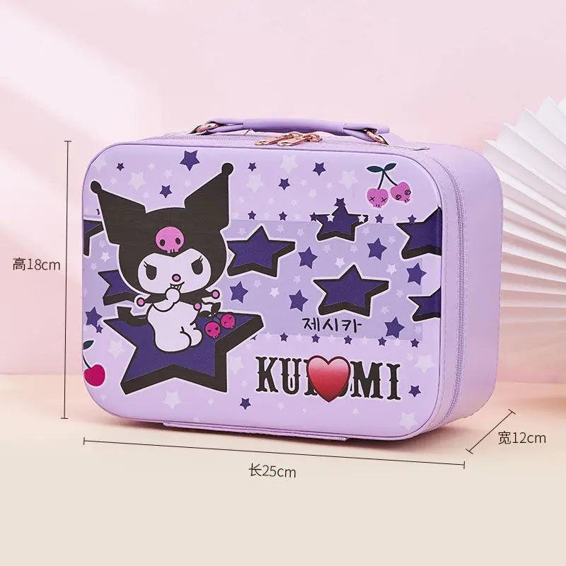 Cartoon Makeup Box - Women's Portable Skin Care Storage Organizer - Large Capacity PU Leather Handbag