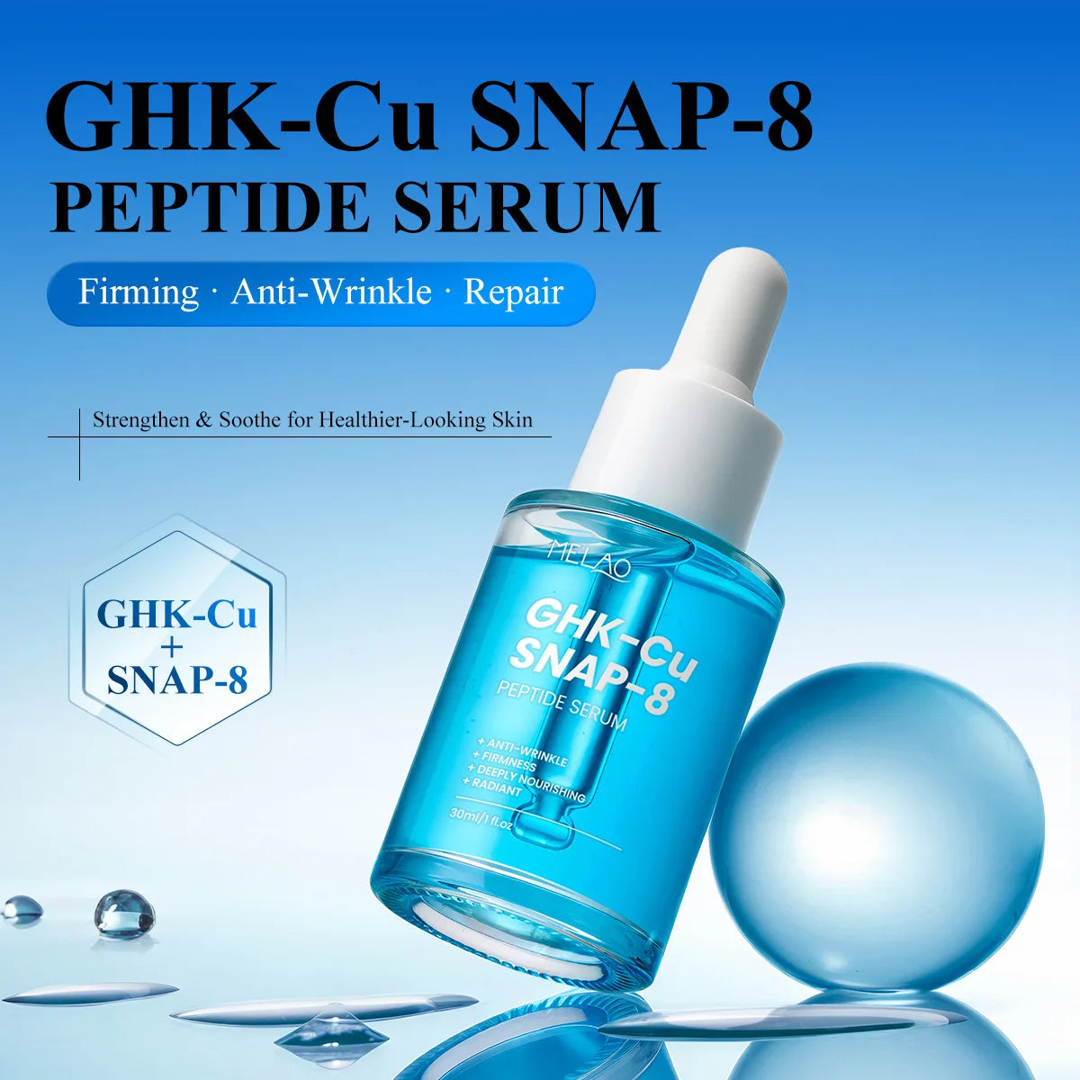 Blue-Copper Peptide Moisturize Cream Facial Care Face Cream Glow Recipe Korean Cosmetics And GHK-Cu Snap-8 Peptide Serum