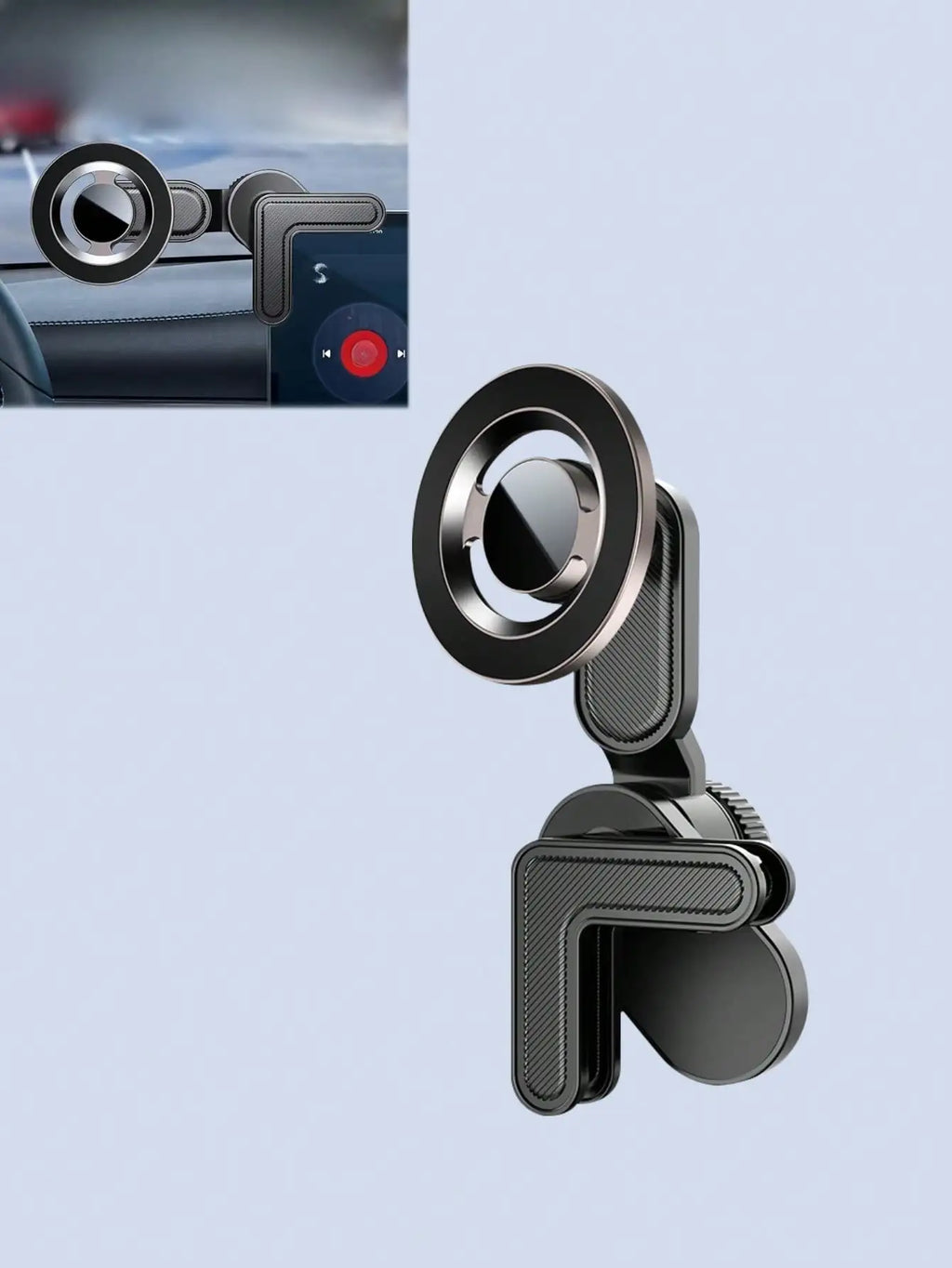 Magnetic Car Phone Mount - 360° Rotating Arm, Hands-Free Navigation, Universal for All Phones
