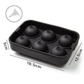 6 Cavity Ice Ball Mold Food Grade Silicone BPA Free Leakproof Easy Release Large Sphere Ice Tray with Lid for Whiskey Cocktails