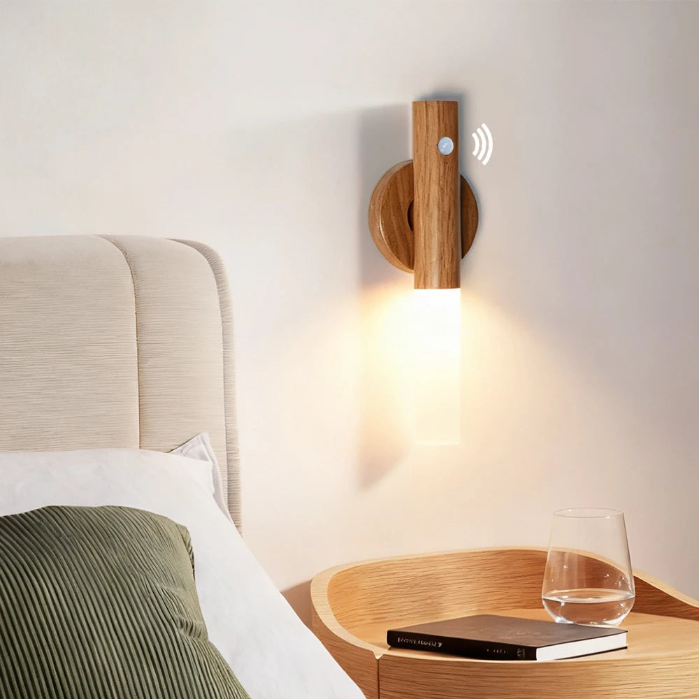 Smart Motion Sensor Night Light Magnetic LED Wall Lamp LED Rechargeable Bedroom Stairs Bathroom Kitchen Cabinet Light Lamp