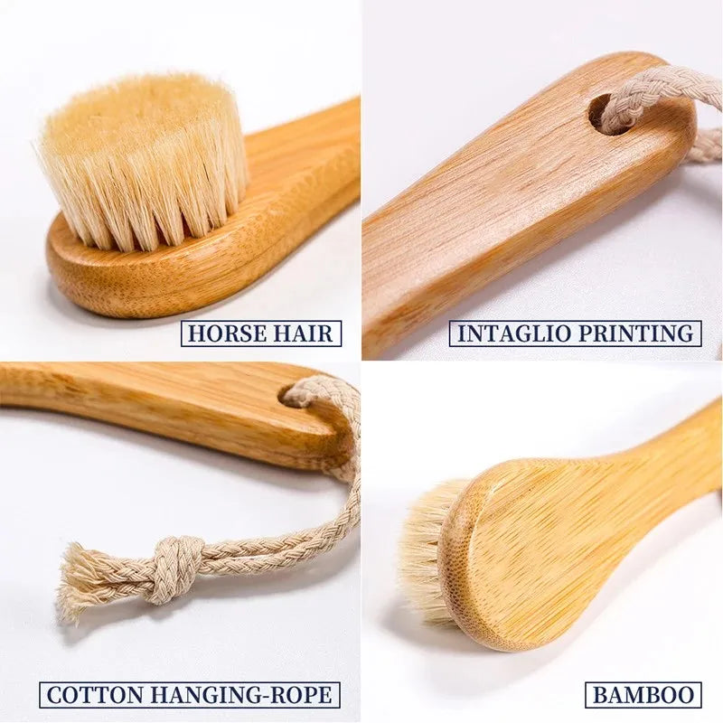 1Pc Beauty Skin Care Brush Face Cleansing Brush Soft Natural Bamboo Hair Facial Cleansing Massage Portable Wash Deep Clean Face
