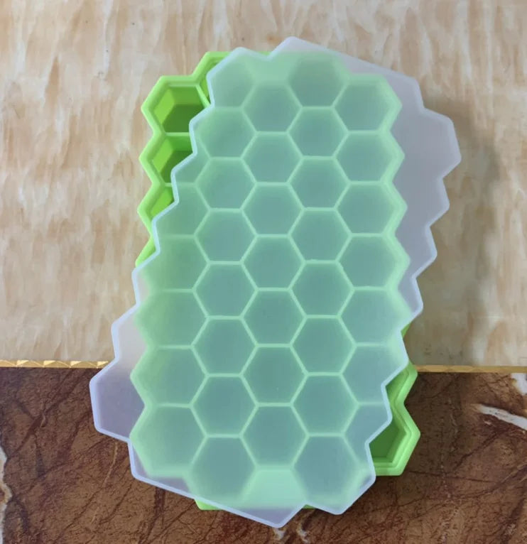 Silicone Honeycomb Movable 37 Ice Tray, with removable lid silicone ice cube mold, BPA-free