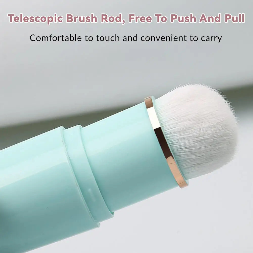Portable Telescopic Makeup Brush Capsule Shape Foundation Powder Blush Brush Soft Synthetic Hair Travel Beauty Cosmetic Tool 1PC
