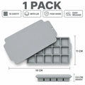 15-Grid Silicone Ice Cube Tray with Lid Large Square Ice Mold for Whiskey Cocktails Reusable Easy Release Ice Maker