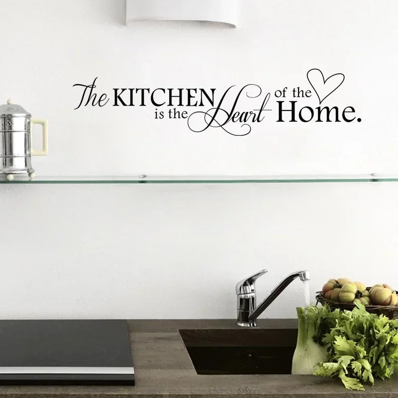 Kitchen Wall Stickers The Kitchen Is Heart Home Wall Stickers DIY Removable Letter Vinyl Wall Art Decals Kitchen Wall Decoration