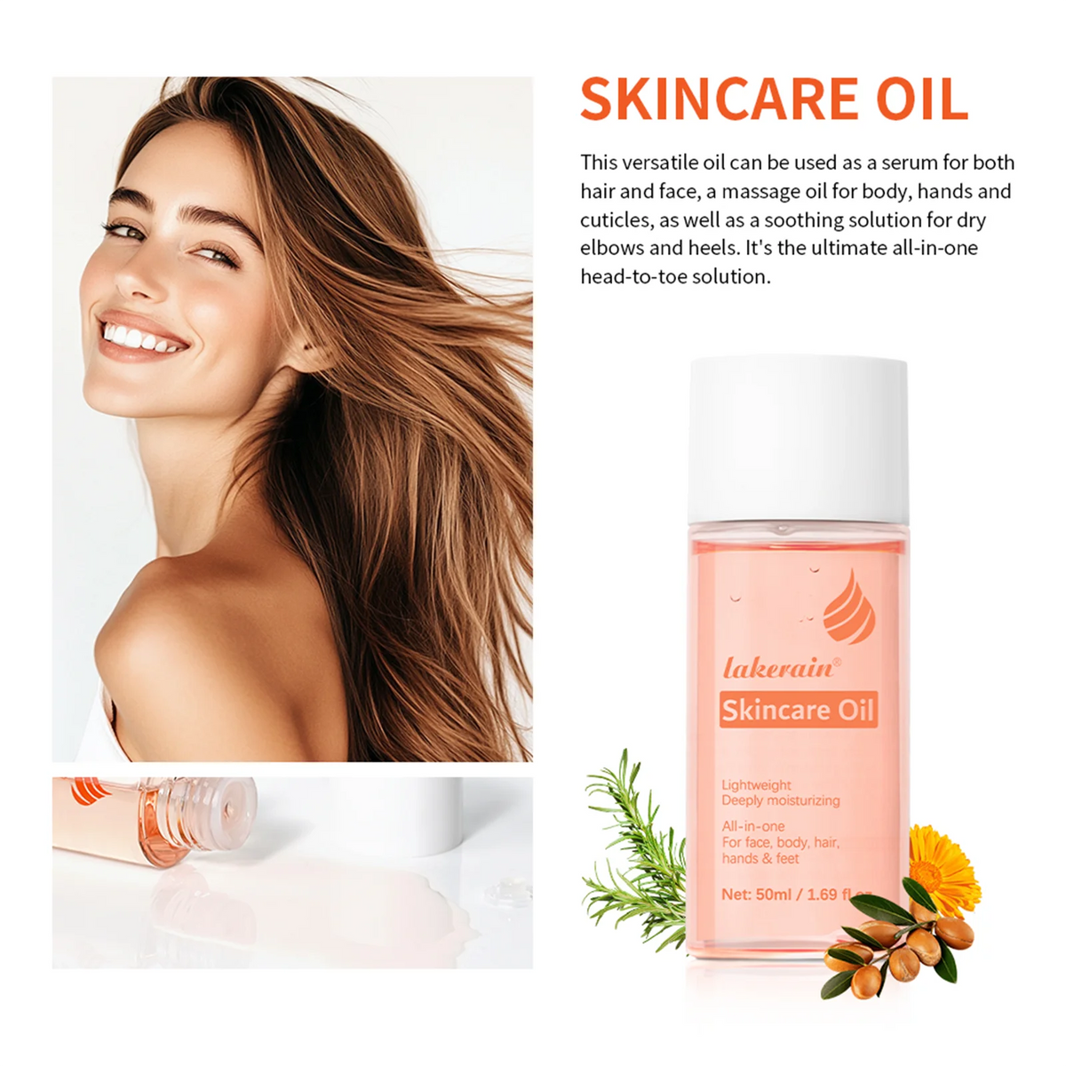 2 Pcs Bio Skincare Body Oil Vitamin A Vitamin E Face Body Moisturizer Improve Hair Health Fade Scars Exfoliate skin Skincare Oil