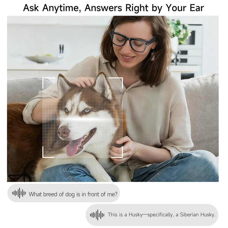 For Xiaomi AI Smart Camera Glasses 4K Photochromism Electrochromic Lens Multifunction Glasses Bluetooth Calling Translation