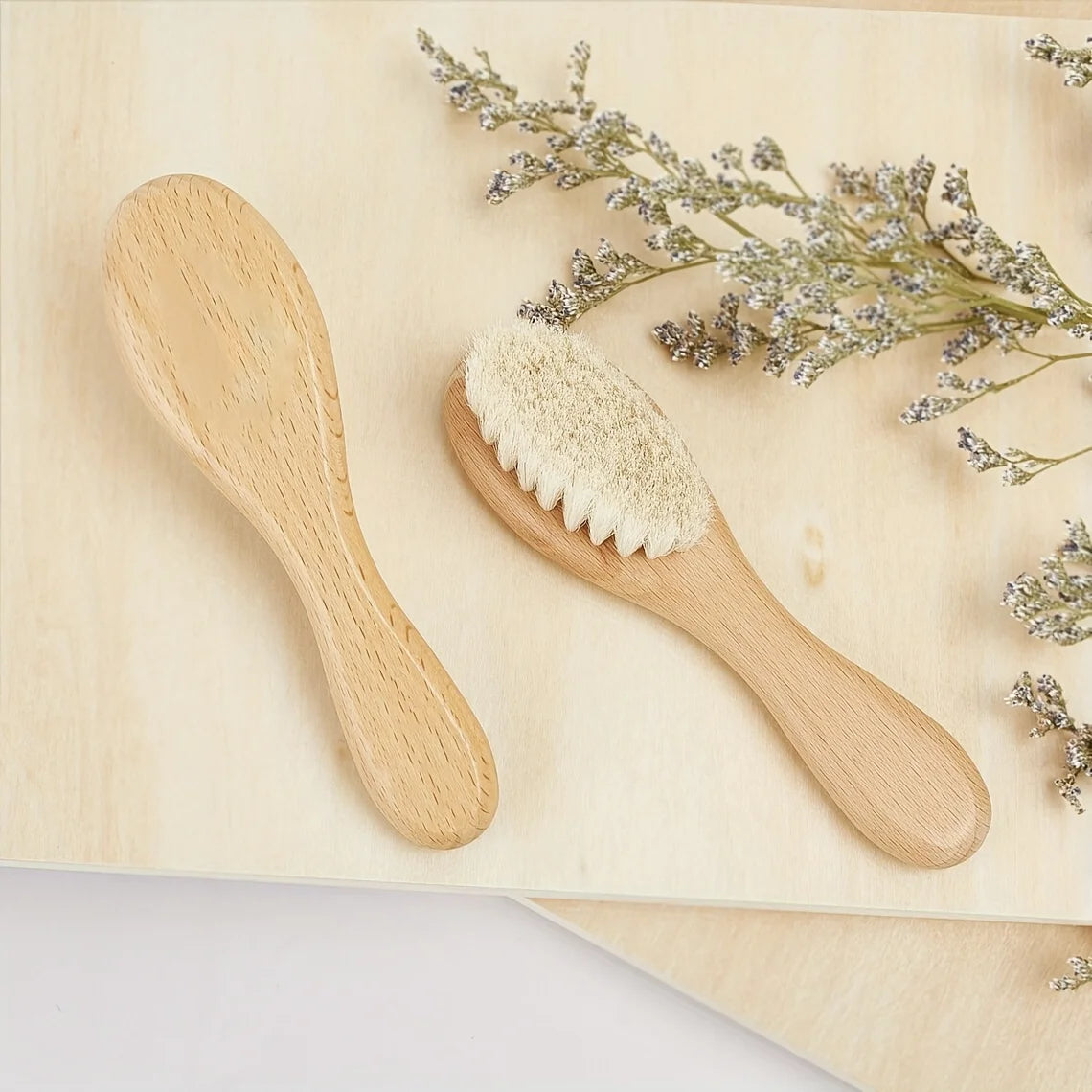 Facial Cleansing & Body Scrub Multi-Scene Home Essential Holiday Gift Wood Goat Hair Brush Soft Bristles for Combing & Massaging