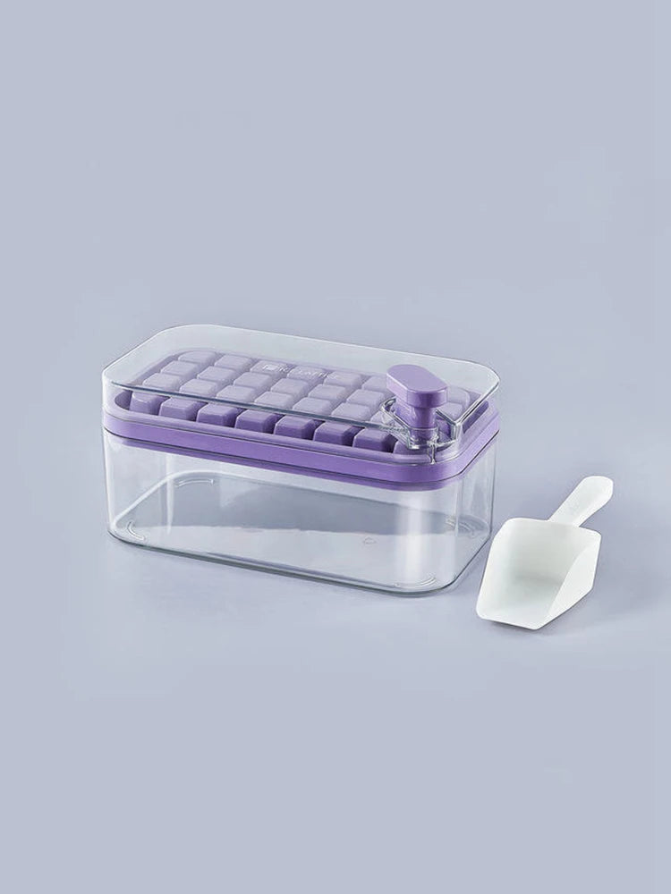 32Grid Silicone Mold Ice Cube Tray with Lid Shovel Storage Box Remove With One Click Ice Maker DIY Whiskey Cocktail Tools Summer