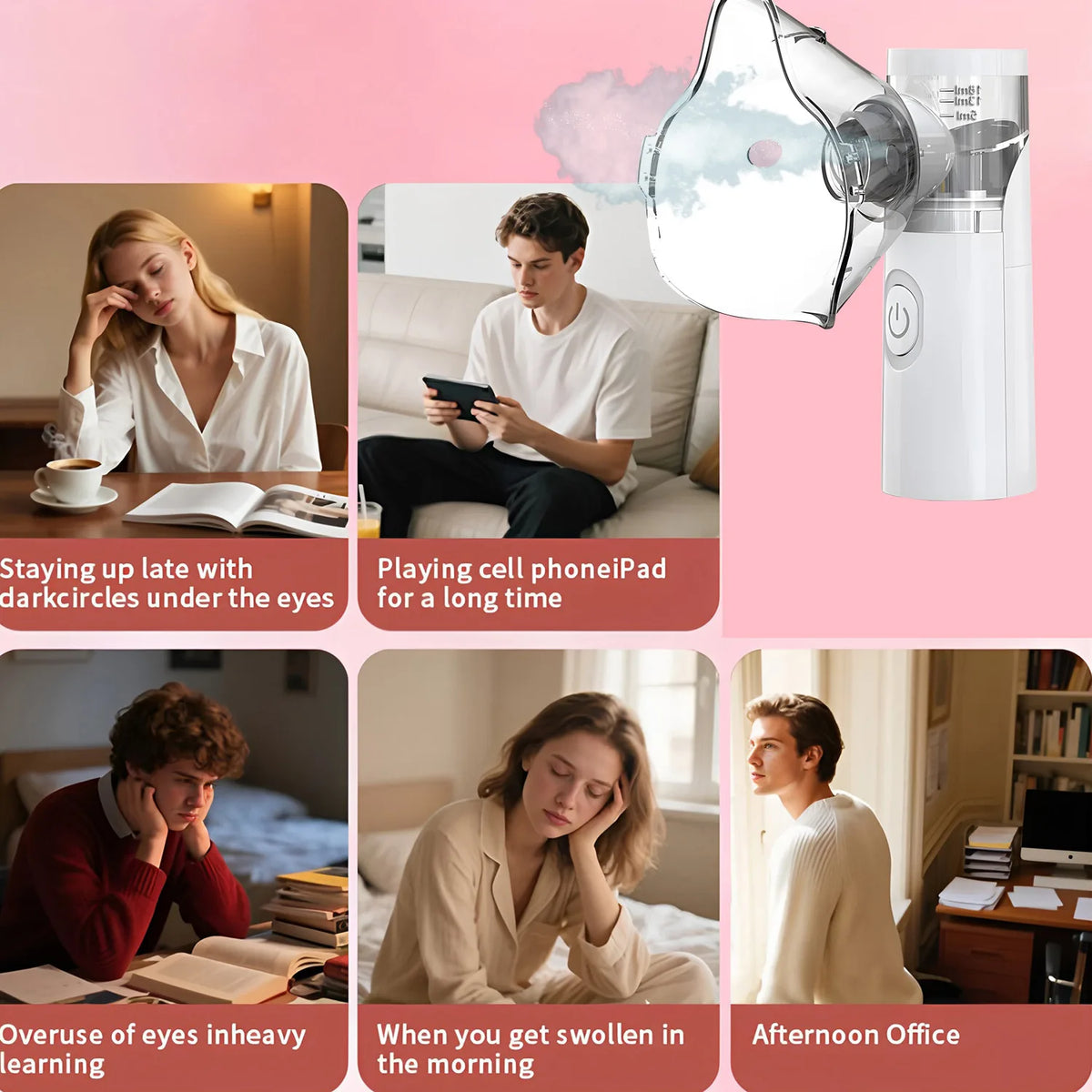 Portable Mesh Facial Steamer Beauty Face oisturizing Sprayer & Humidifier for Deep Hydration Home Travel Skin Care