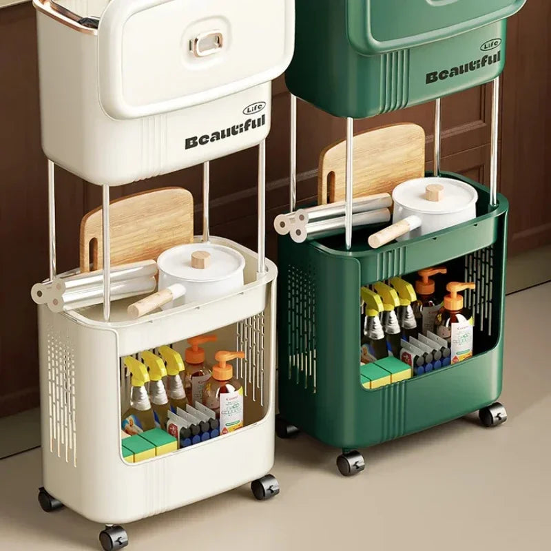 Kitchen Garbage Bin with Lid, Odor-Resistant, Large Capacity, Double-Layer Waste Separation, Ideal for Clean, Organized Kitchen