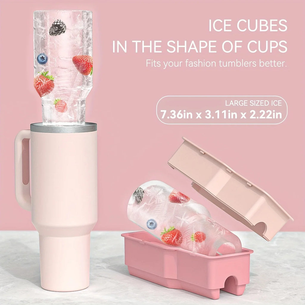 Silicone Ice Cube Tray For 40Oz Stanley Cups - Easy Release, Bpa-Free & Food-Grade, Perfect For Cocktails, Whiskey & Coffee
