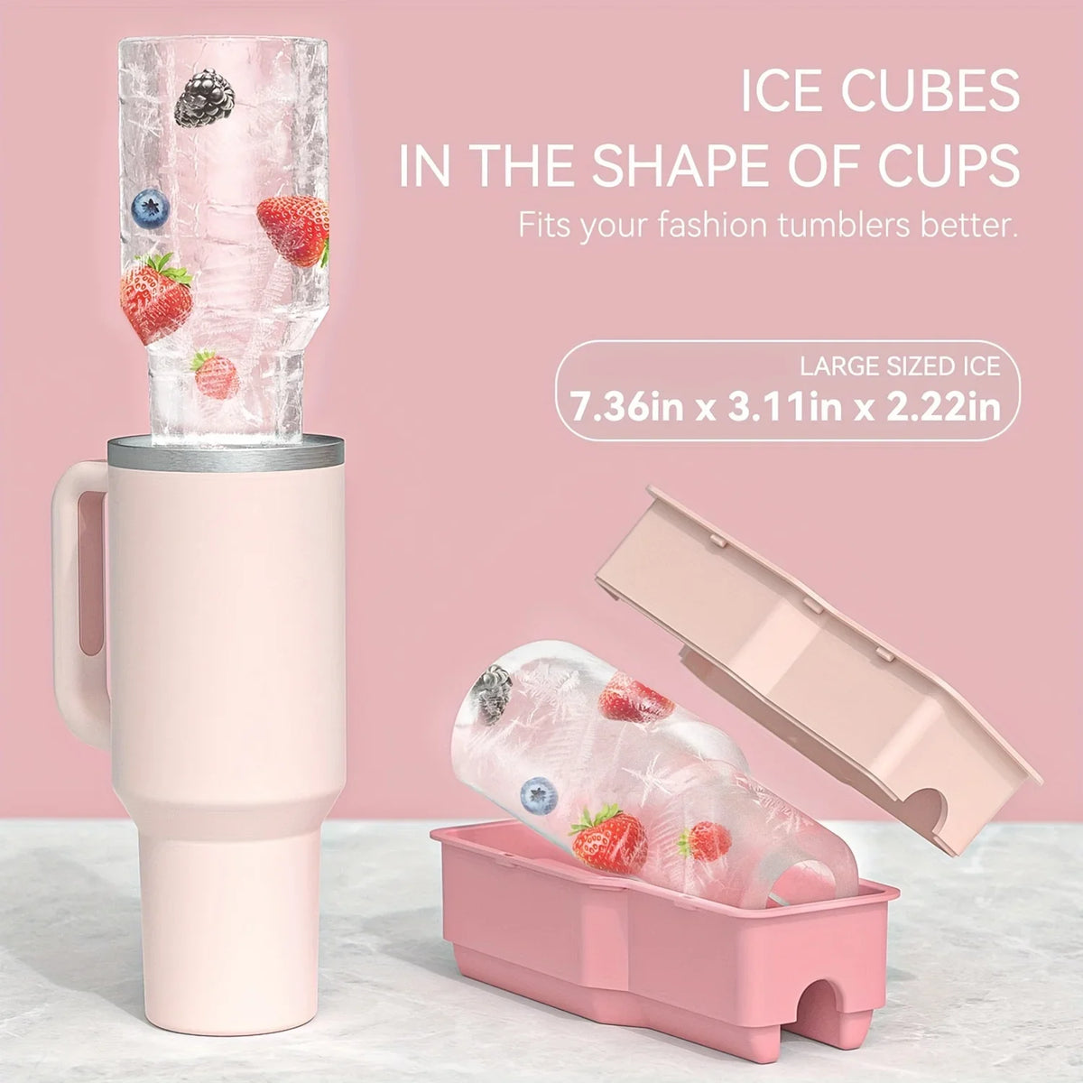 Silicone Ice Cube Tray For 40Oz Stanley Cups - Easy Release, Bpa-Free & Food-Grade, Perfect For Cocktails, Whiskey & Coffee