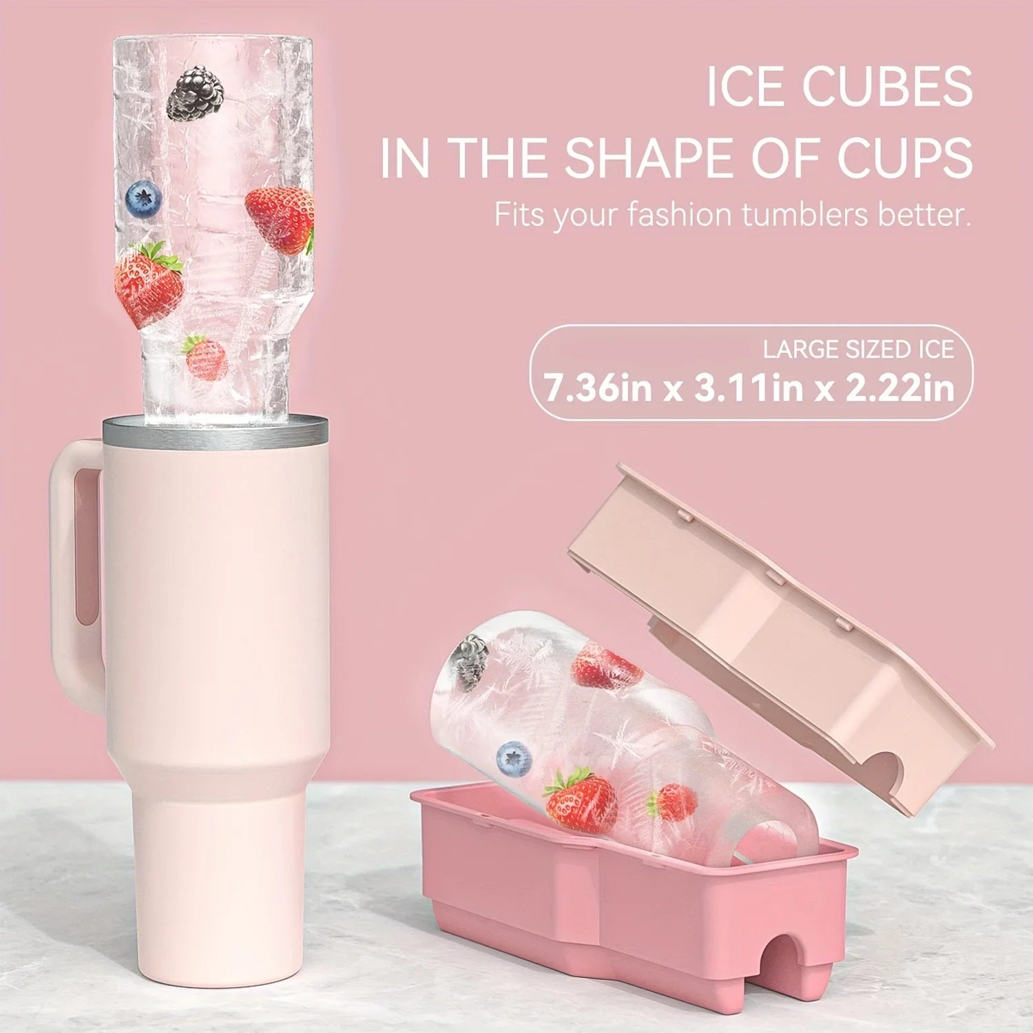 Silicone Ice Cube Tray For 40Oz Stanley Cups - Easy Release, Bpa-Free & Food-Grade, Perfect For Cocktails, Whiskey & Coffee