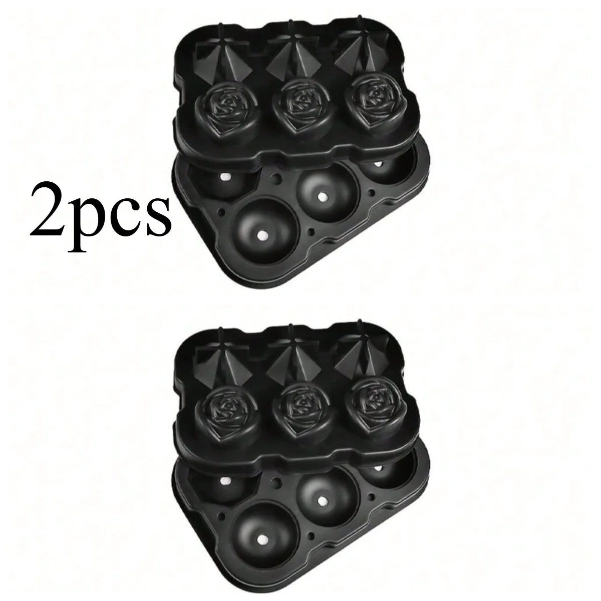 1pcs Rose Ice Cube Tray, Silicone Ice Cube Tray with 6 Easy-Release Large Ice Balls for Cocktails, Drinks, Whiskey, Bourbon,
