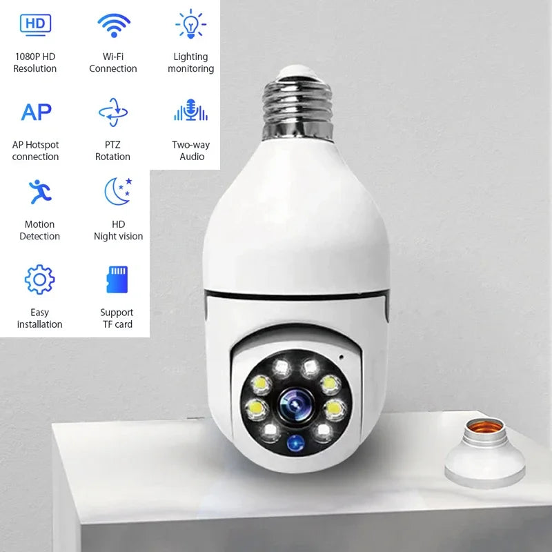 Bulb Surveillance Smart Camera HD Night Vision Indoor Security Monitor 2.4G Wireless Wifi Camera Smart Home