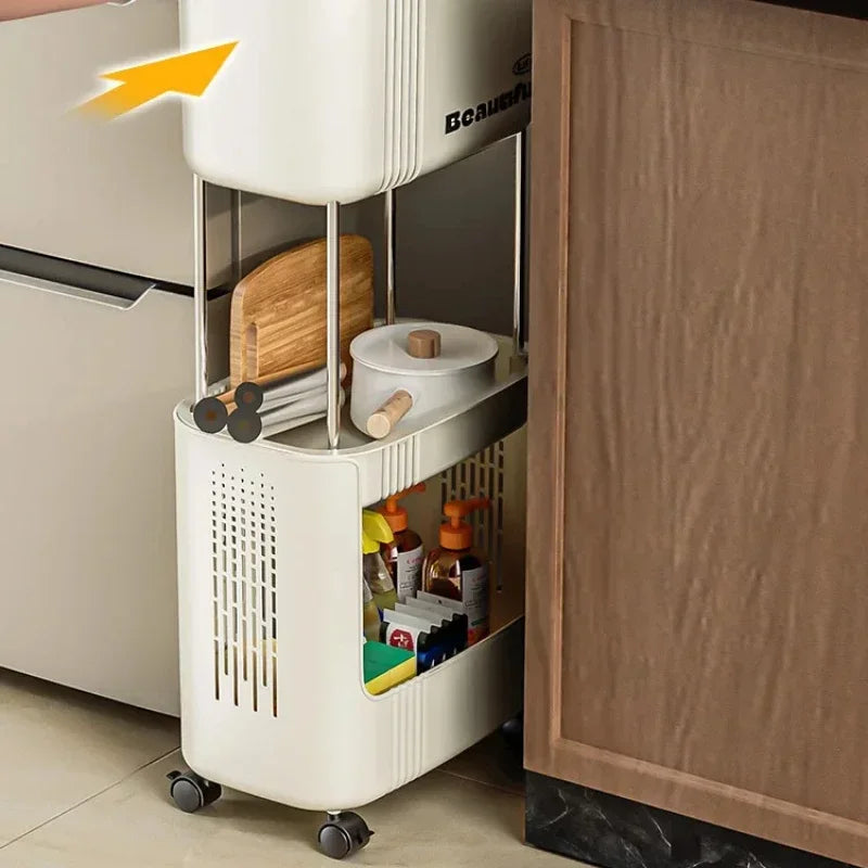 Kitchen Garbage Bin with Lid, Odor-Resistant, Large Capacity, Double-Layer Waste Separation, Ideal for Clean, Organized Kitchen