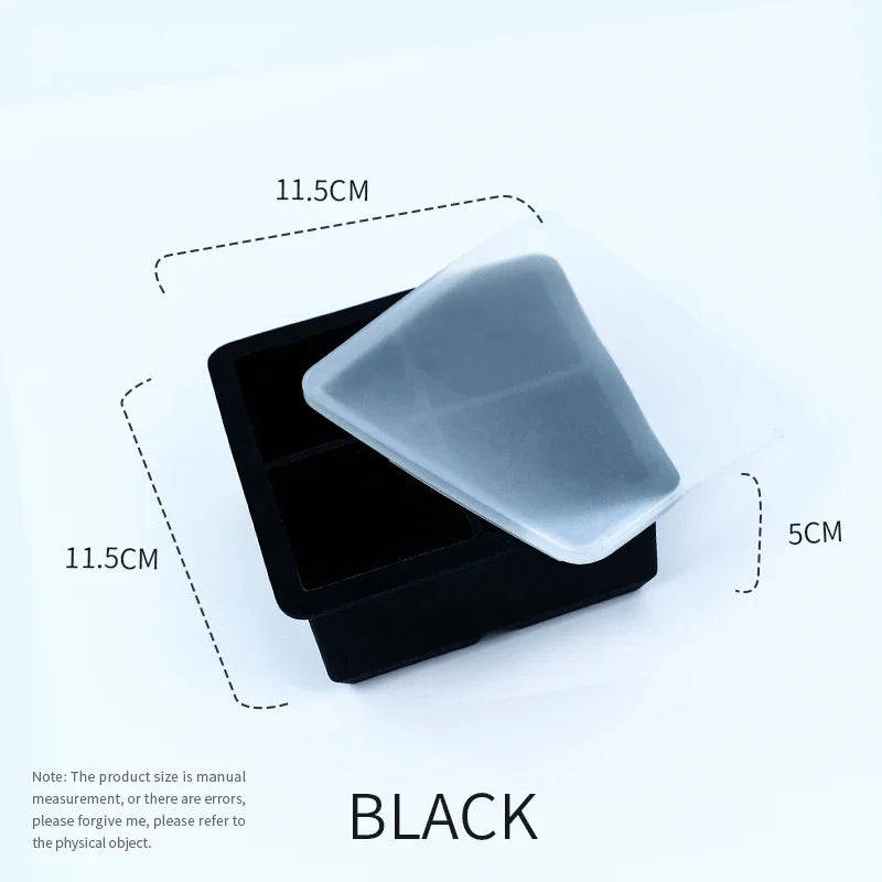 Silicone Large Ice Molds 2 Inch Big Ice Cube Trays with Removable Lid BPA-Free Easy Release and Stackable Flexible Ice Cube Tray
