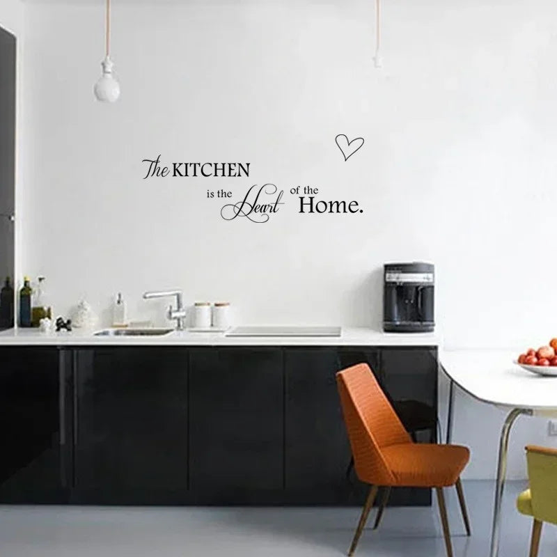 Kitchen Wall Stickers The Kitchen Is Heart Home Wall Stickers DIY Removable Letter Vinyl Wall Art Decals Kitchen Wall Decoration