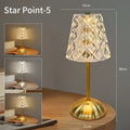 Crystal LED Table Decor Light Touch Sensor Desktop Night Light Rechargeable Reading Lamp for Bedroom Bedside Hotel Bar Decor