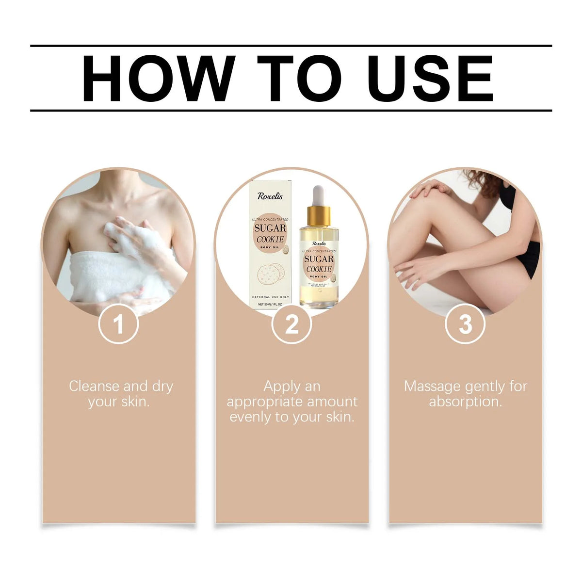 Body Oil Moisturizing and Repairing Sweet Cookie Scent Dry Skin Remedy Luxury Long Moisturization Glamour Celebration Luxury