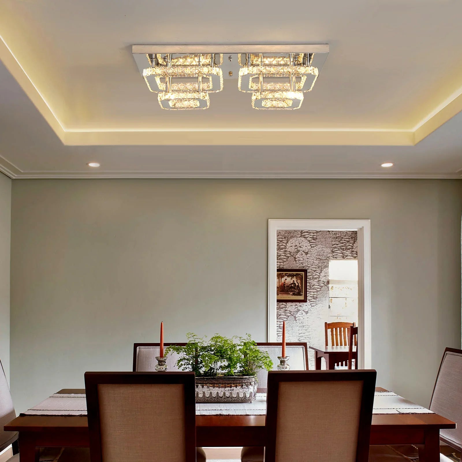 Crystal Ceiling Light Modern Crystal Led Chandelier Luxury Pendant Lighting  Home Decor Lamp Living Room Indoor Fixture Bedroom