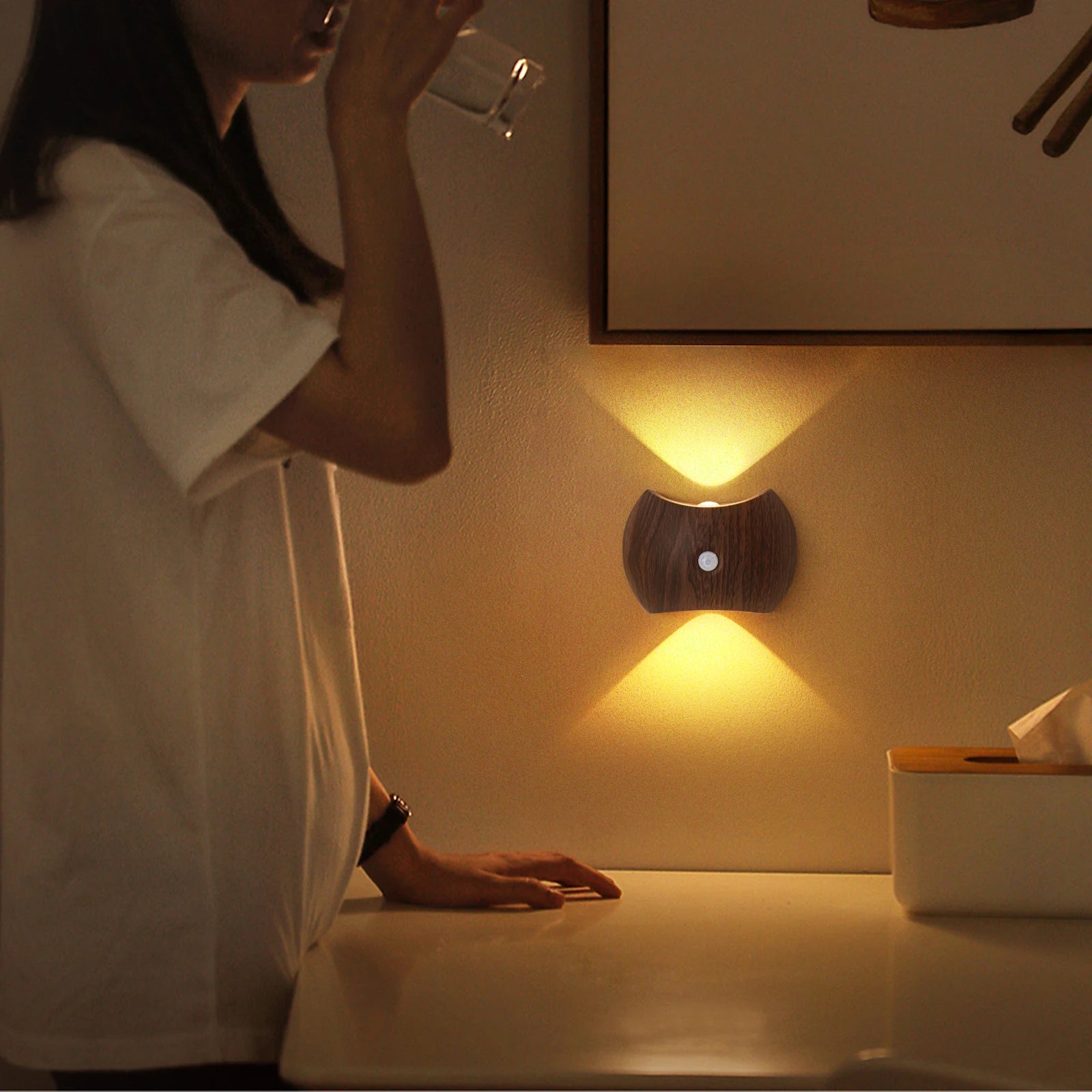Smart Wall Lamp Sensor-activated Corridor Light USB Type-C Night Light Adjustable Garden Courtyard Wall Lamp Atmosphere Light