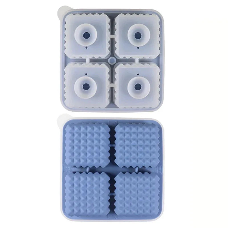 Ice Cube Tray Silicone with Lid Round Square Ice Ball Mold Spherical Silicone Ice Cube Mold for Kitchen Cocktail Whiskey Drink