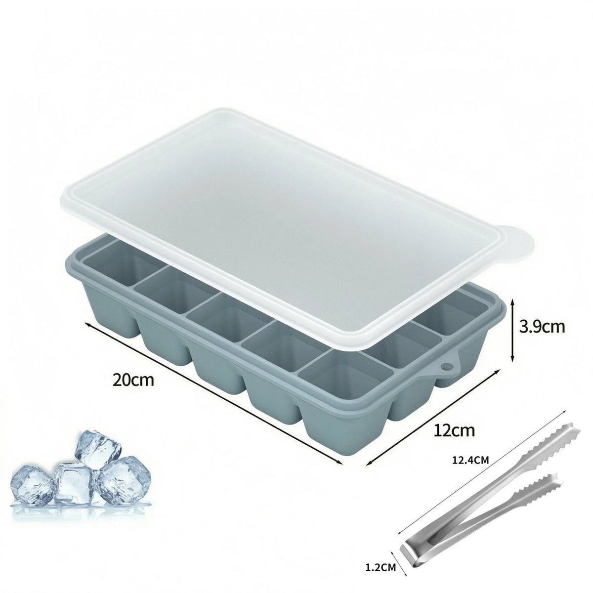 Silicone Ice Cube Tray 1/2/3 Pack with Lid for Whiskey Cocktail Drinks & Food - Freezer Grade Ice Trays for Easy Ice Cubes Relea