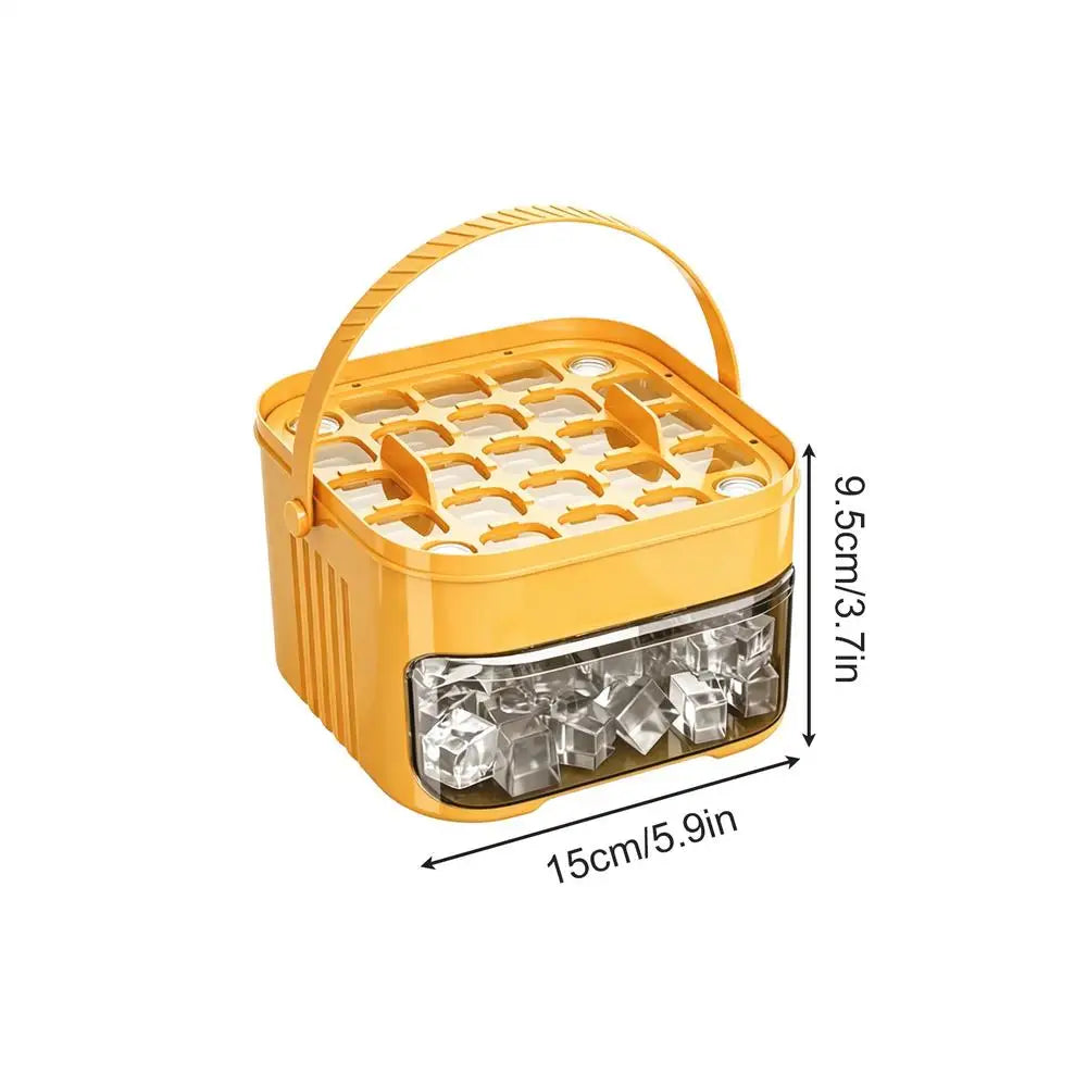 Ice Tray With Lid Portable Easy Release Ice Molds Box for Beverages Whiskey Cocktails Sodas Juices Yogurt Lemonade Drinks Party